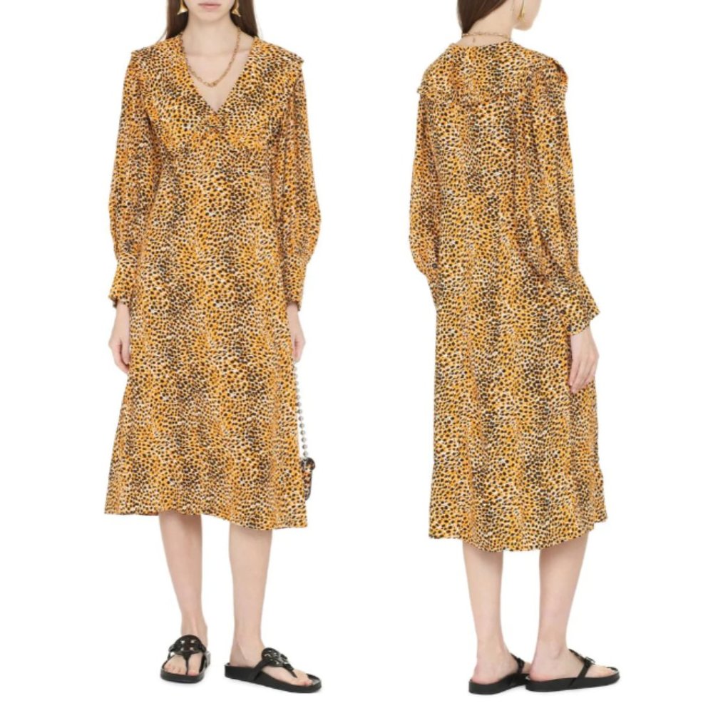 GANNI Printed Crepe Dress / Size 4 US (Danish 36)